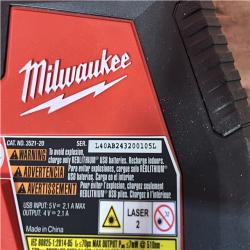 Houston Location AS-IS Milwaukee 100 ft. REDLITHIUM Lithium-Ion USB Green Rechargeable Cross Line Laser Level with Charger
