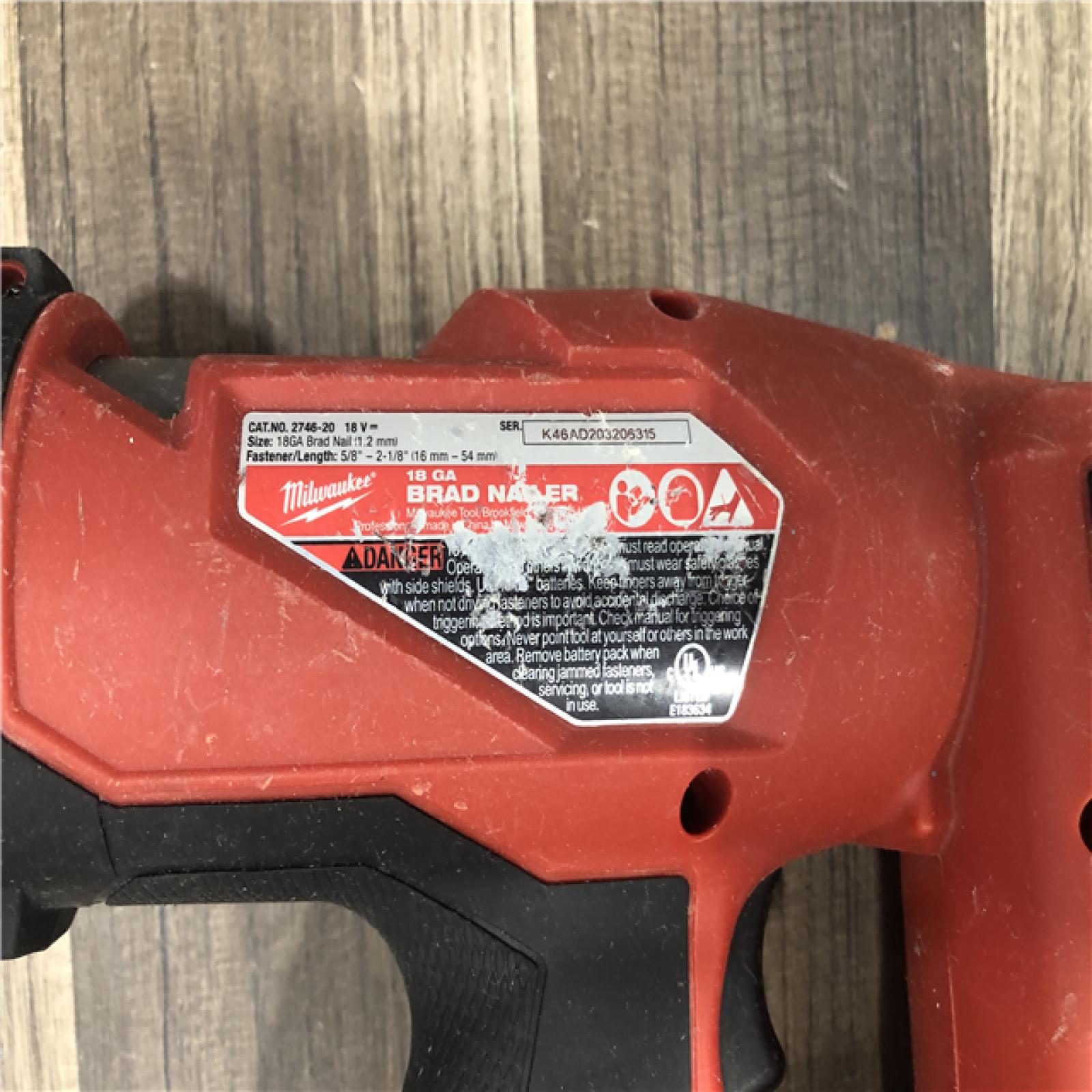 AS-IS Milwaukee  FUEL 18-Volt Lithium-Ion Brushless Cordless Gen II 18-Gauge Brad Nailer (Tool-Only)
