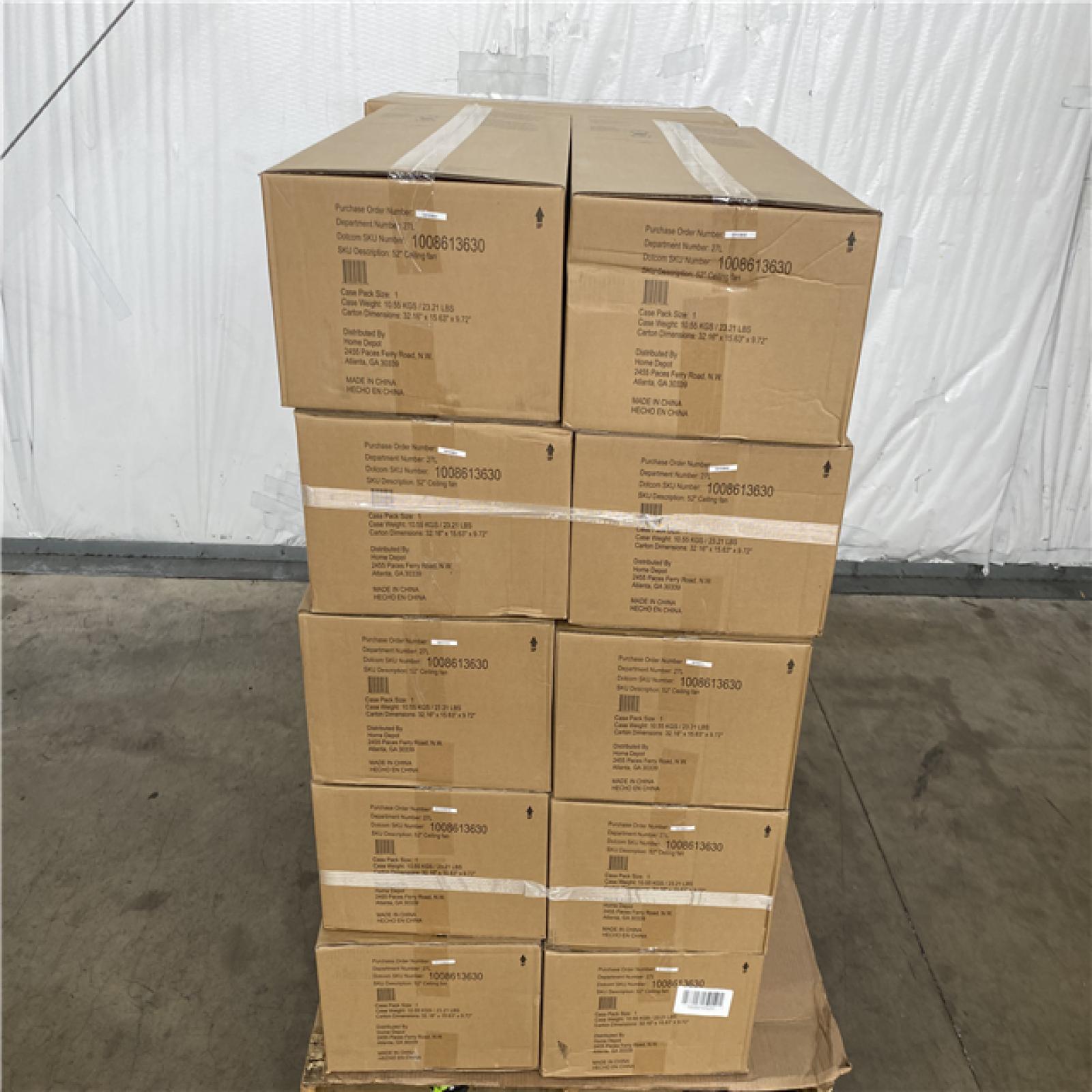 Houston Location AS IS - Home Improvement Pallet Hampton Bay 52 inch Ceiling Fan