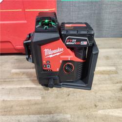 HOUSTON LOCATION - AS-IS (APPEARS LIKE NEW) Milwaukee-3632-21 M12 Green Beam Laser 360° 3-Plane Kit