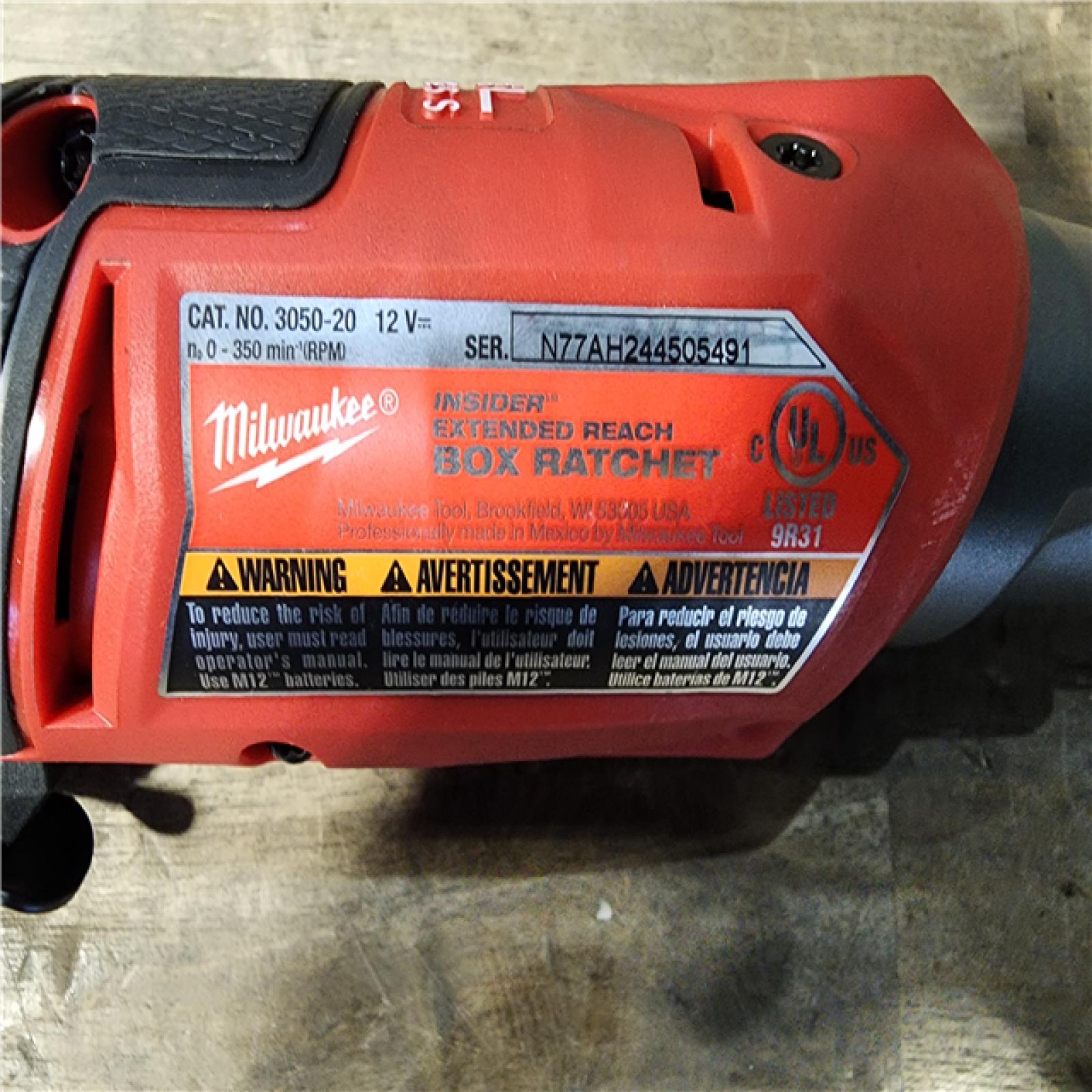HOUSTON LOCATION - AS-IS Milwaukee M12 FUEL INSIDER Extended Reach Box Ratchet (Tool-Only)