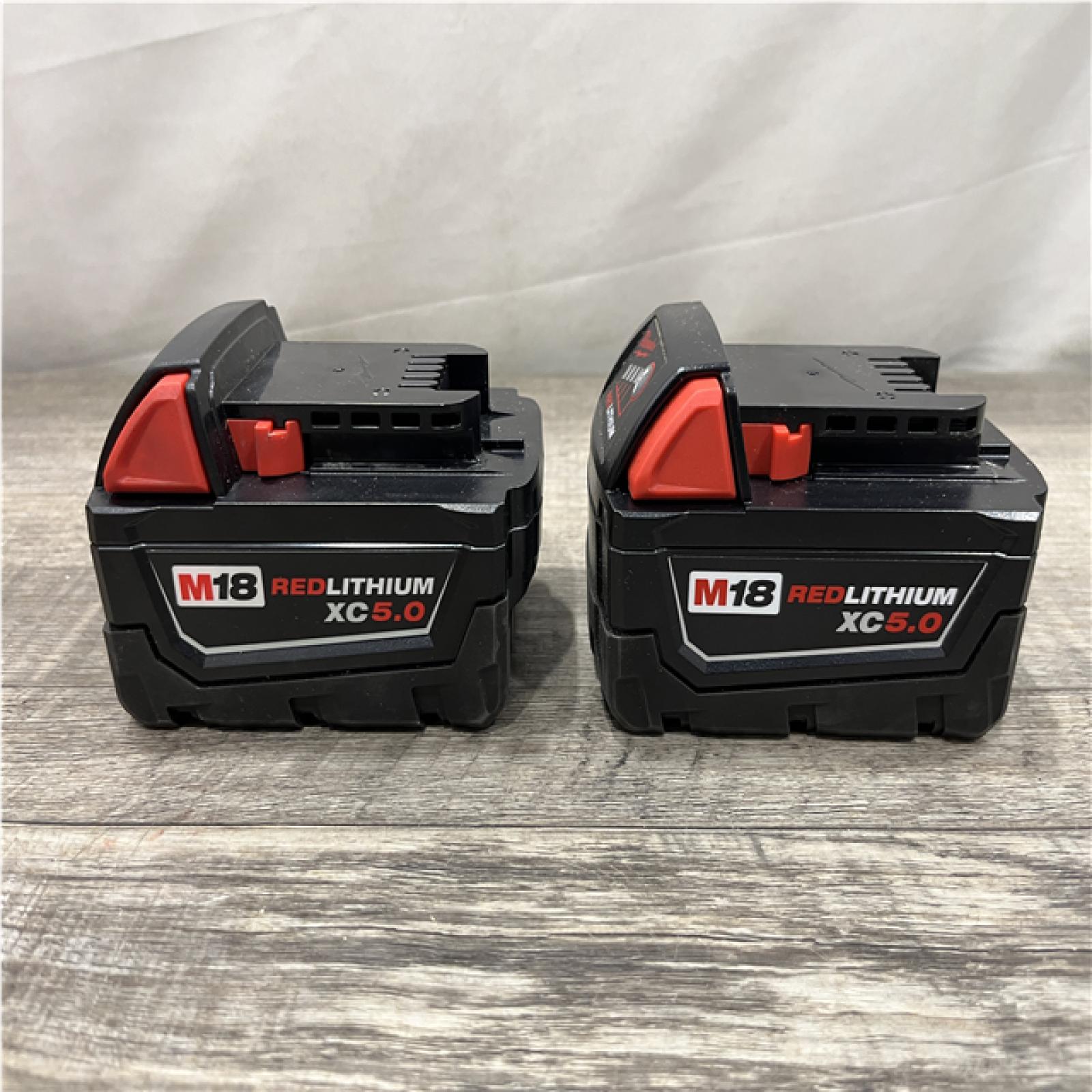 AS-IS Milwaukee 18-Volt Lithium-Ion XC Extended Capacity 5.0 Ah Battery Pack (2-Pack)