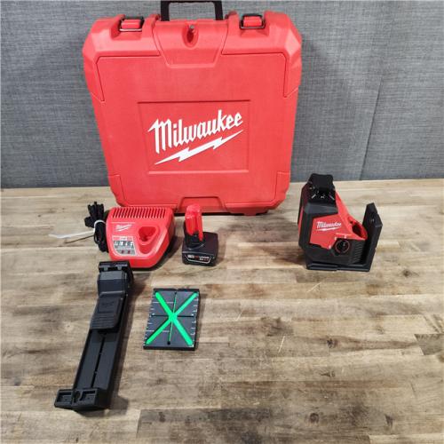 HOUSTON LOCATION - AS-IS M12 12-Volt Lithium-Ion Cordless Green 360-Degree Single Plane Laser Level Kit