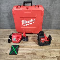 HOUSTON LOCATION - AS-IS Milwaukee  12-Volt Lithium-Ion Cordless Green 250 ft. 3-Plane Laser Level Kit