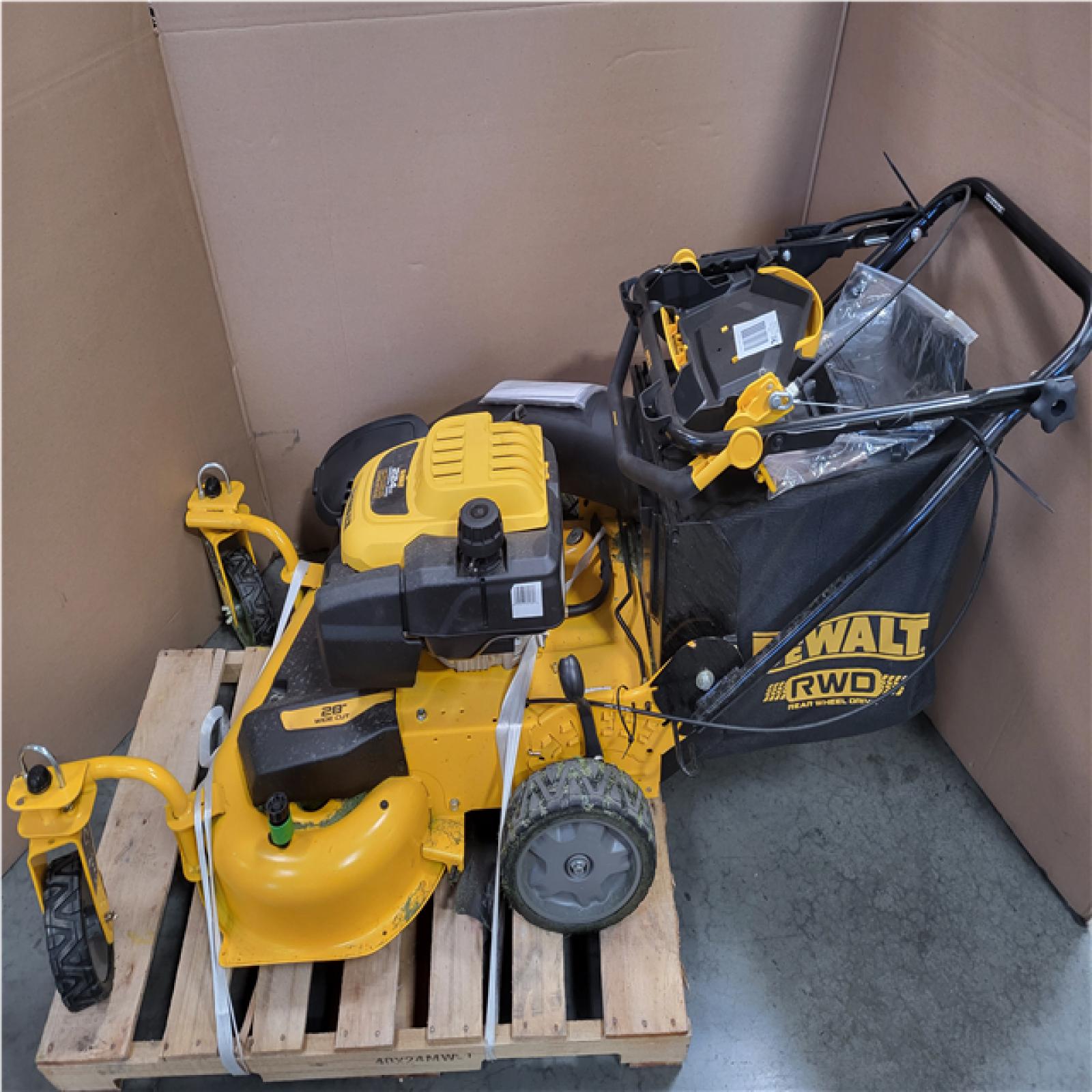 CALIFORNIA AS-IS DEWALT 28 INCH WIDE CUT LAWN MOWER