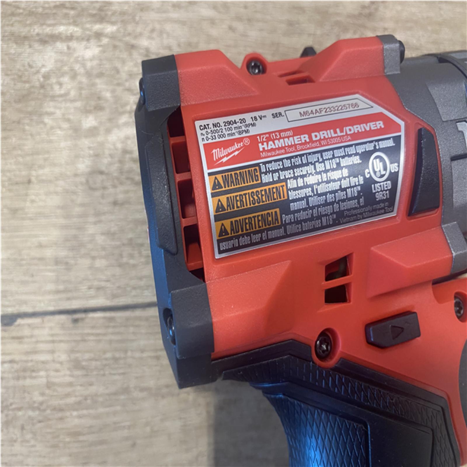 AS-IS Milwaukee FUEL 18V Lithium-Ion Brushless Cordless 1/2 in. Hammer Drill/Driver (Tool-Only)