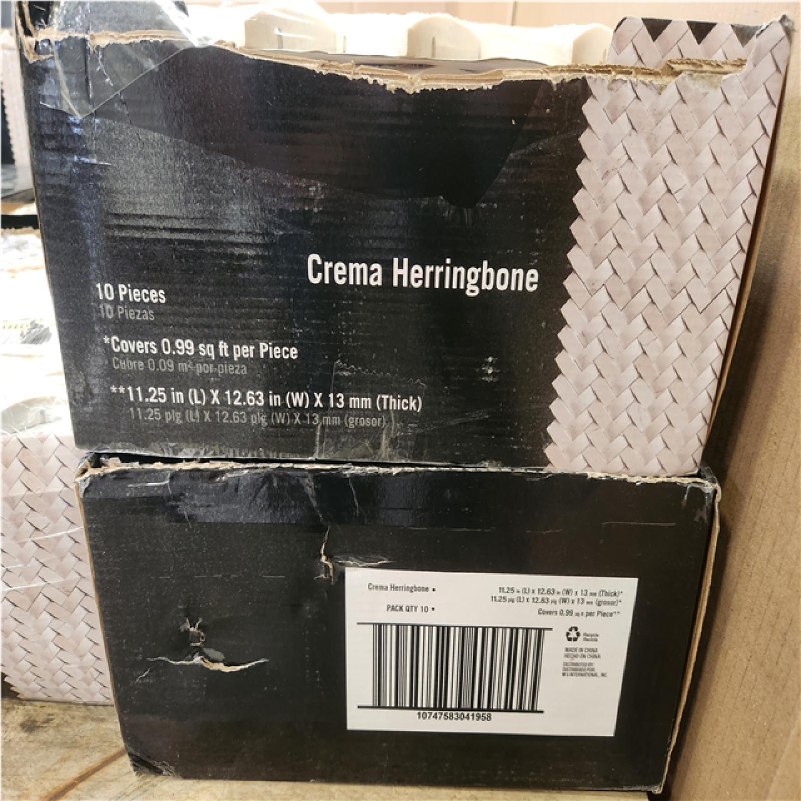 Phoenix LIKE NEW MSI Crema Arched Herringbone 12 W x 14 L x 0.50 in. Polished Marble Mosaic Kitchen and Bath Wall Tile (128 sq. ft./13 Case)