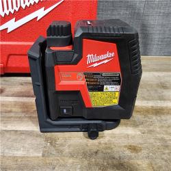 HOUSTON LOCATION - AS-IS MILWAUKEE 100 Ft. REDLITHIUM Lithium-Ion USB Green Rechargeable Cross Line Laser Level