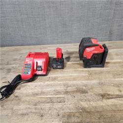 HOUSTON LOCATION - AS-IS Milwaukee Green 125 Ft. Cross Line and Plumb Points Laser Level Kit