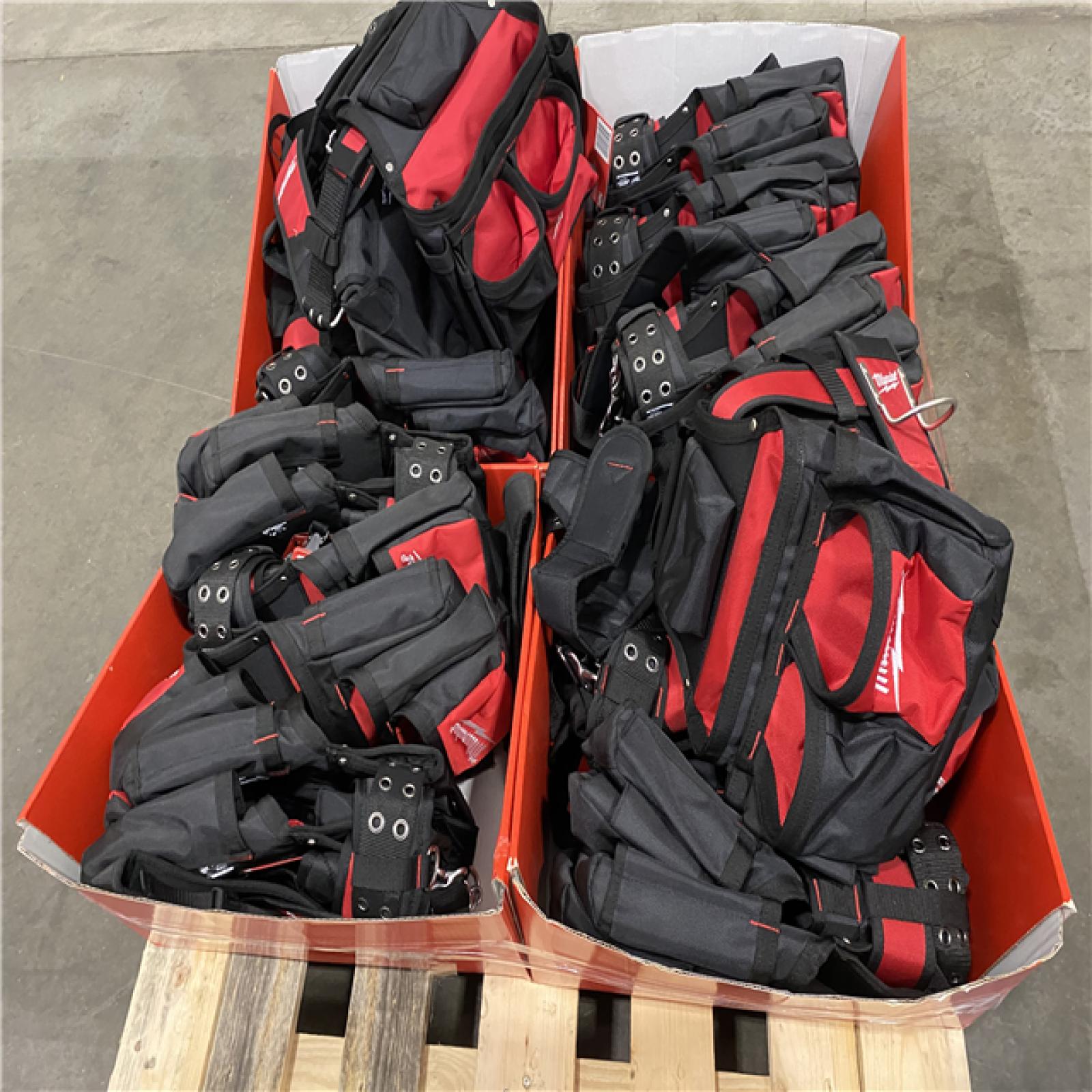 Dallas Location - NEW -  Milwaukee General Contractor Work Waist Tool Belt with Suspension Rig(Lot Of 12)