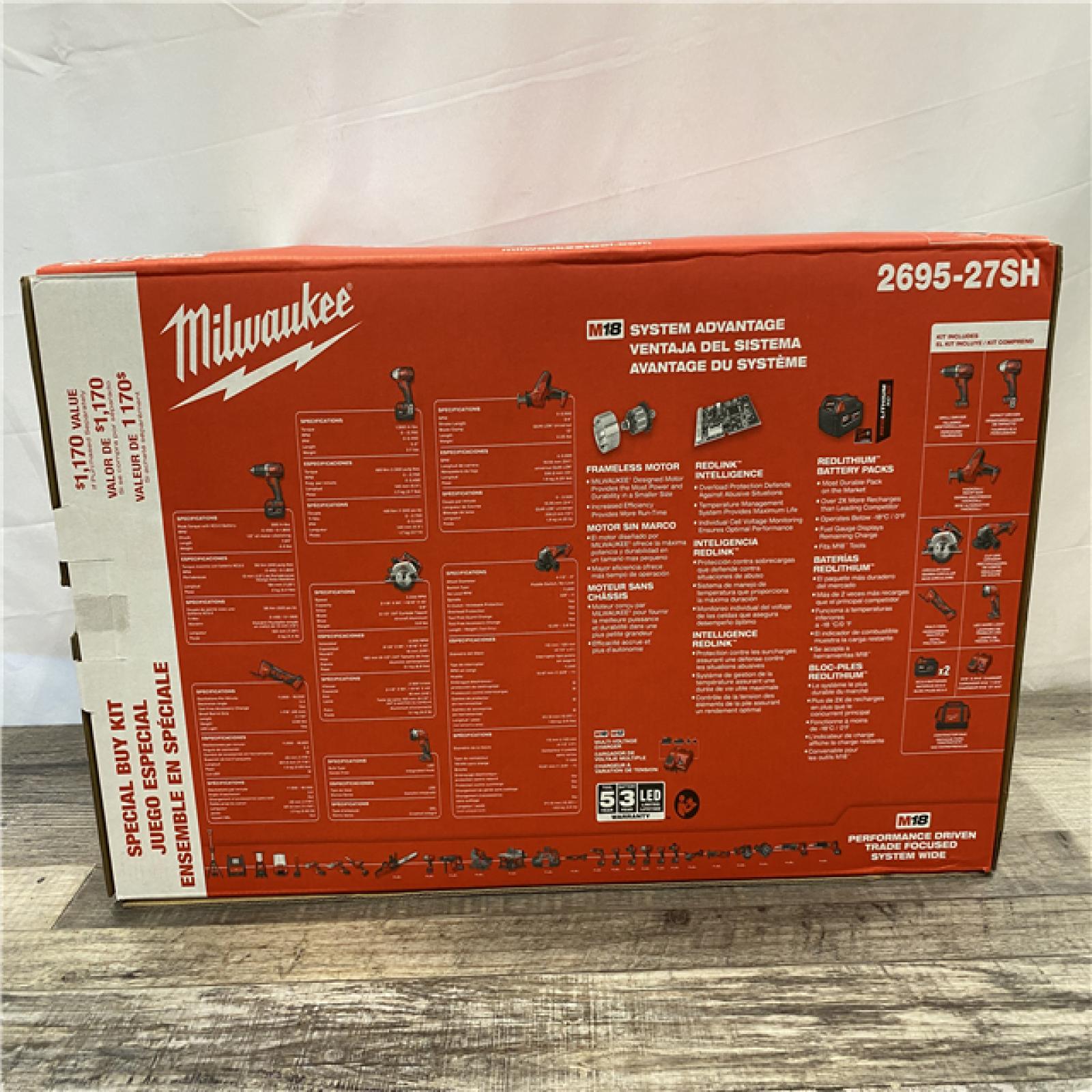 NEW - Milwaukee 18-Volt Lithium-Ion Cordless (7-Tool) Combo Kit