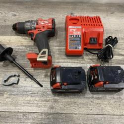 AS-IS Milwaukee FUEL 18V Lithium-Ion Brushless Cordless 1/2 in. Hammer Drill Driver Kit