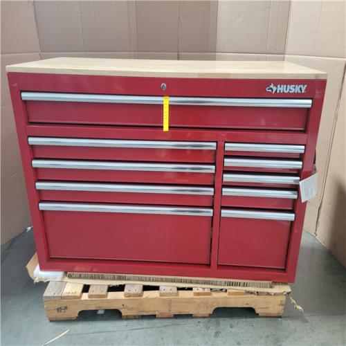 California AS-IS HUSKY 10 Drawer Mobile Workbench with Pegboard; Appears in Excellent Condition