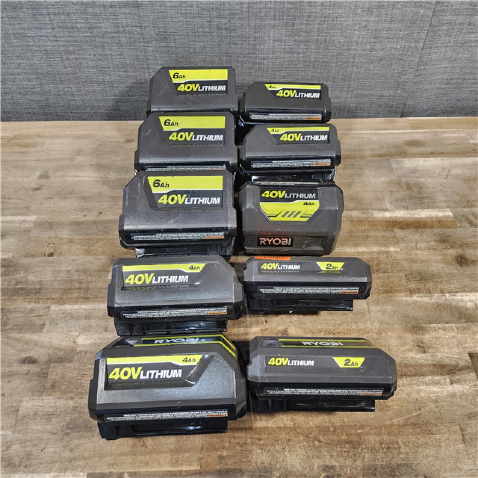 HOUSTON LOCATION - AS-IS RYOBI BATTERY PACK QTY - 10