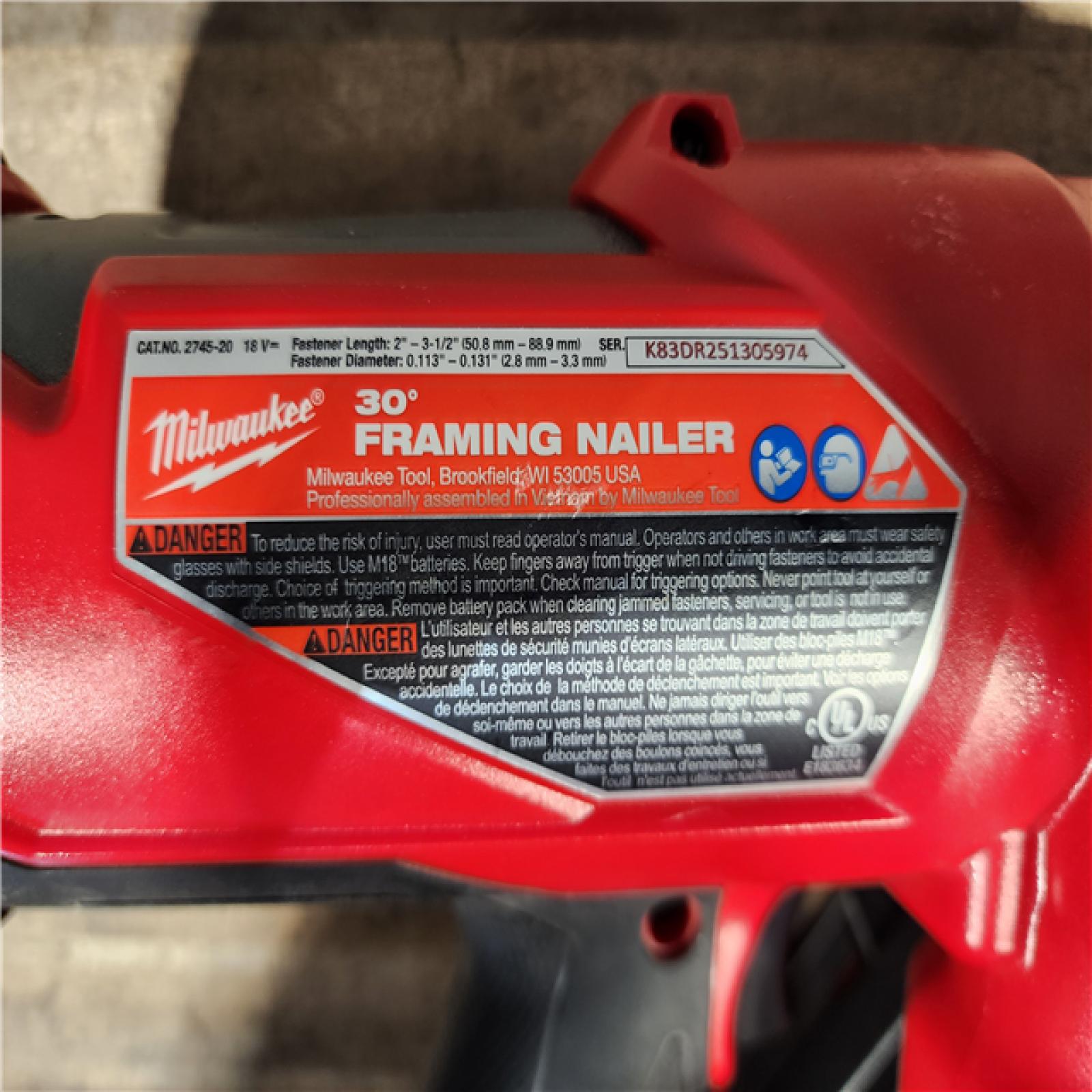 HOUSTON LOCATION - AS-IS M18 FUEL 3-1/2 in. 18-Volt 30-Degree Lithium-Ion Brushless Cordless Framing Nailer (Tool-Only)