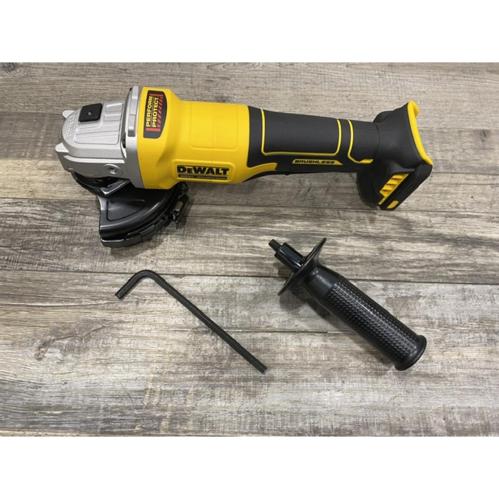 AS-IS DEWALT 20V MAX Cordless Brushless 4-1/2 in. Angle Grinder with Paddle Switch (Tool Only)