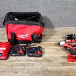 HOUSTON LOCATION - AS-IS Milwaukee M18 Brushed Cordless (2-Tool) Drill/Driver and Impact Driver Kit