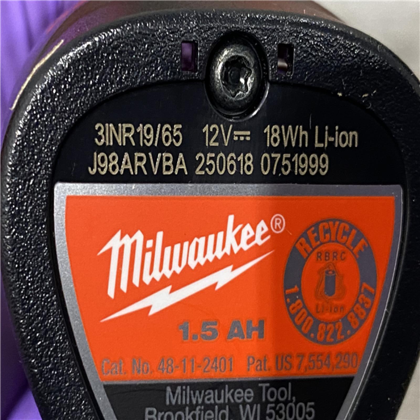 AS-IS Milwaukee 12/18V Lithium-Ion Cordless 3/8 in. Ratchet and 1/2 in. High Torque Impact Wrench with Friction Ring Combo Kit