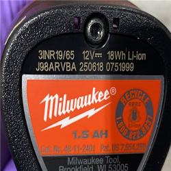 AS-IS Milwaukee 12/18V Lithium-Ion Cordless 3/8 in. Ratchet and 1/2 in. High Torque Impact Wrench with Friction Ring Combo Kit