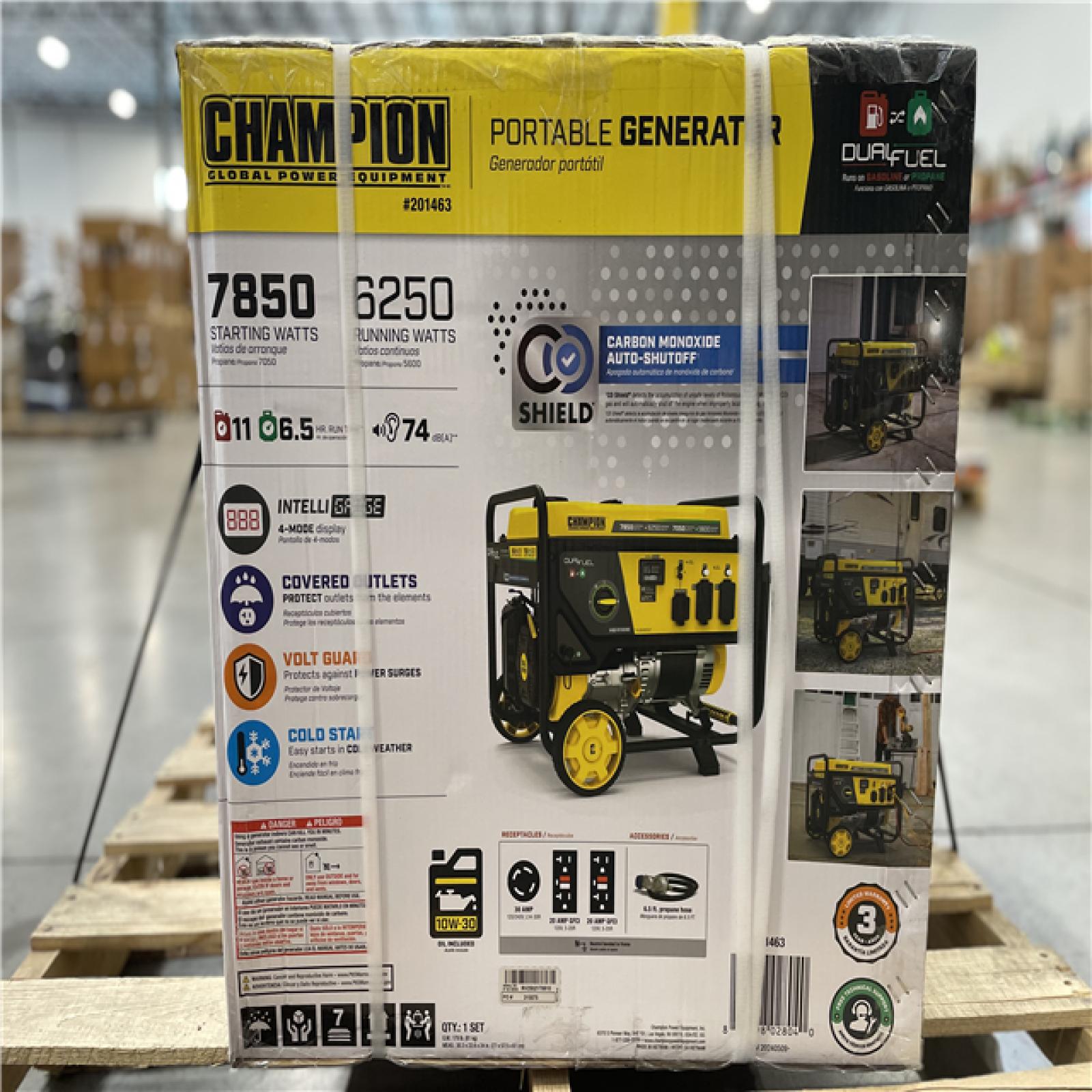 DALLAS LOCATION- CHAMPION 7850/6250-Watt Recoil Start Dual Fuel Portable Generator w/ Free 3-Year Warranty for Home Backup and Storm Prep