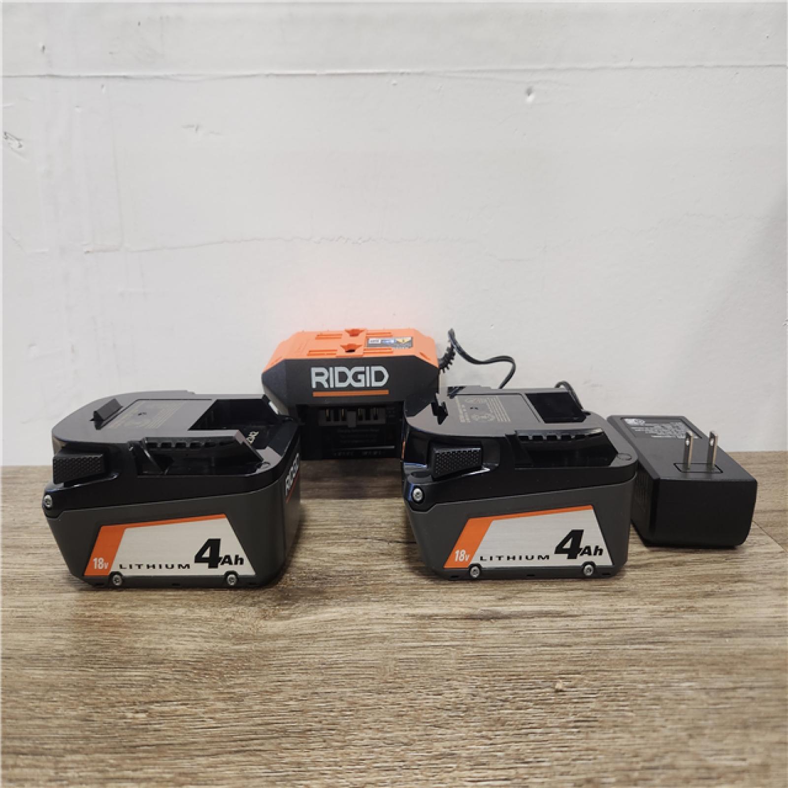 Phoenix Location NEW RIDGID 18V Lithium-Ion (2) 4.0 Ah Battery Starter Kit with Charger and Bag