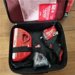 California NEW Milwaukee 3/8 Stubby Impact Wrench Kit  Includes (1) Battery  Charger and Bag