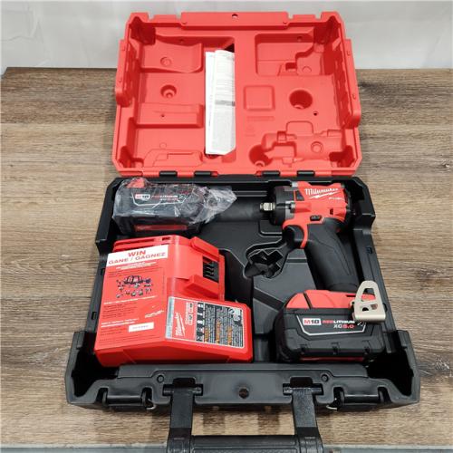 AS-IS Milwaukee 2855-22R 18V M18 FUEL Lithium-Ion Brushless Cordless 1/2 Compact Impact Wrench W/Friction Ring Kit (5.0 Ah Resistant Batteries)