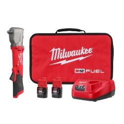 NEW! - Milwaukee M12 FUEL 12V Lithium-Ion Brushless Cordless 1/2 in. Right Angle Impact Wrench Kit with Two 2.0 Ah Batteries