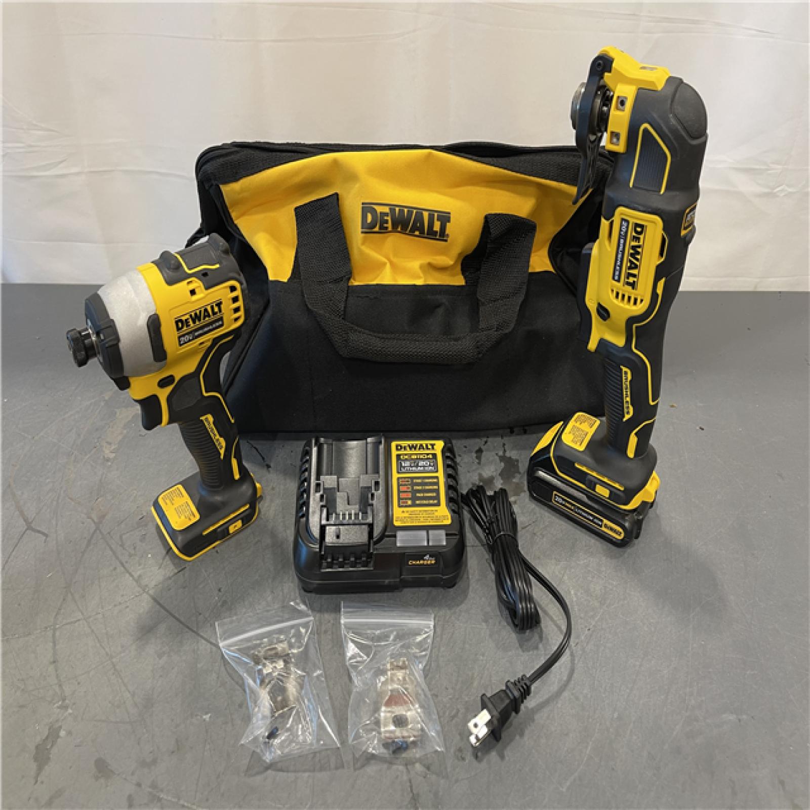 AS-IS - DeWalt ATOMIC 20V MAX Lithium-Ion Brushless Cordless Compact 1/4 in. Impact Driver and Oscillating Tool Kit