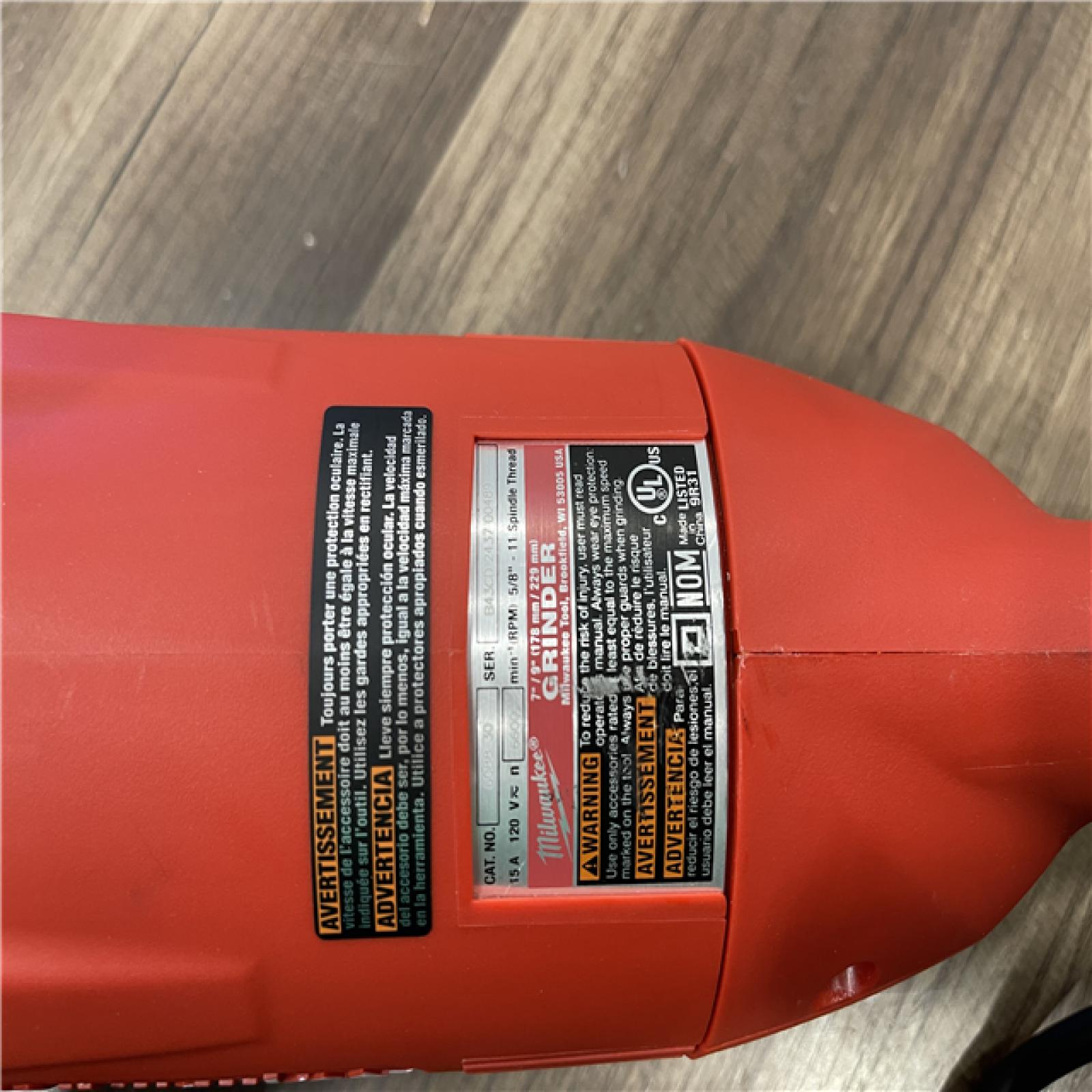 AS-IS Milwaukee 15 Amp 7/9 in. Large Angle Grinder with Trigger Lock-On Switch