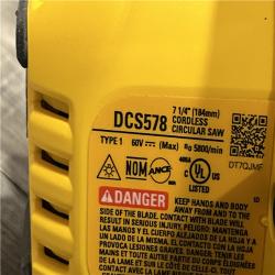 AS-IS DEWALT FLEXVOLT 60V MAX Cordless Brushless 7-1/4 in. Circular Saw with Brake (Tool Only)