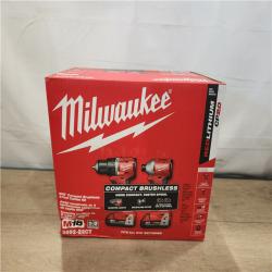 NEW- Milwaukee M18 18V Lithium-Ion Brushless Cordless Compact Drill/Impact Combo Kit (2-Tool) W/(2) 2.0 Ah Batteries  Charger & Bag