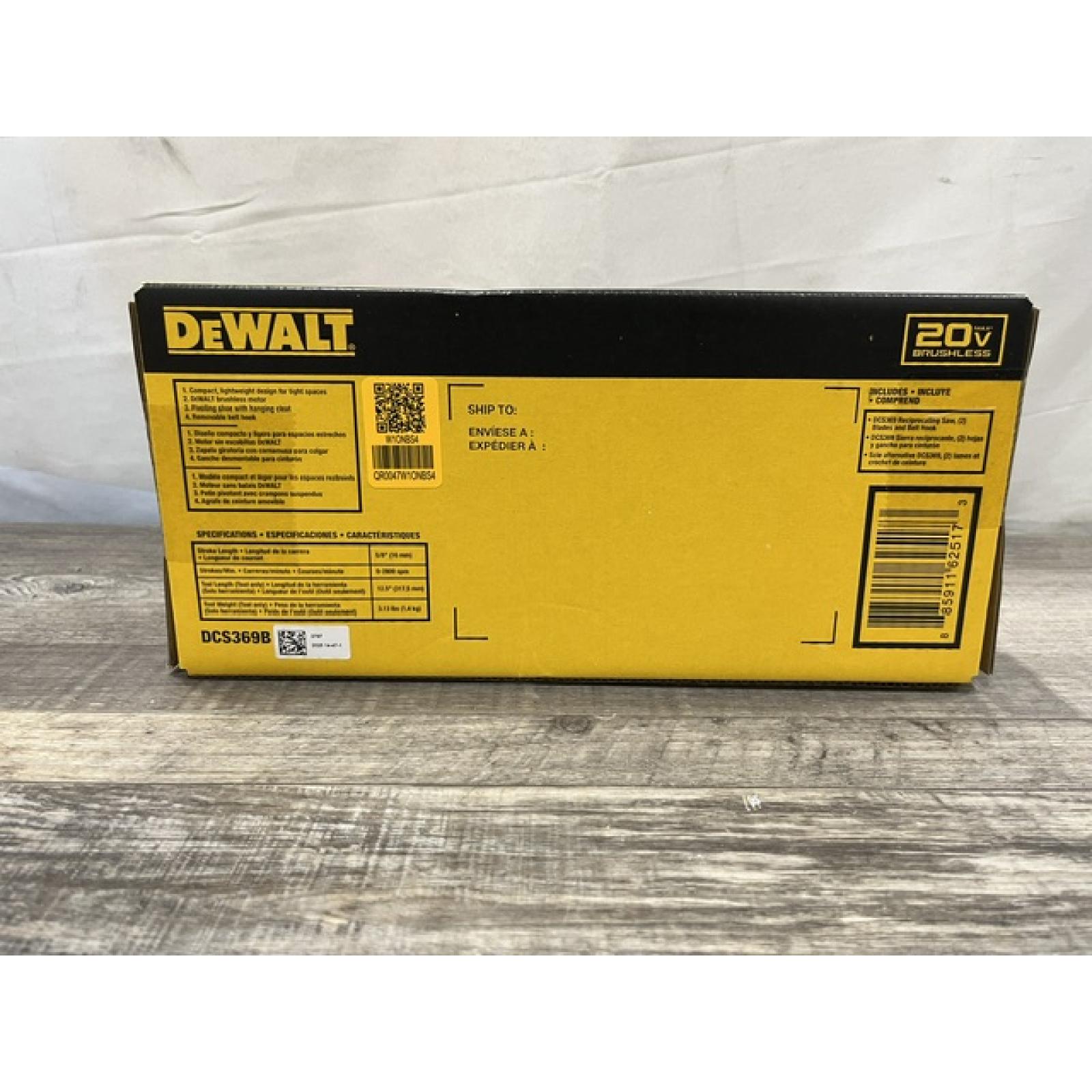 NEW - DEWALT ATOMIC 20V MAX Cordless Brushless Compact Reciprocating Saw (Tool Only)