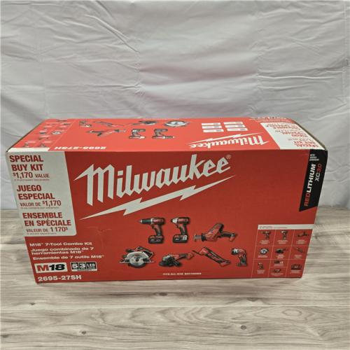 NEW  Milwaukee M18 18-Volt Lithium-Ion Cordless Combo Kit 7-Tool with 2-Batteries, Charger and Tool Bag