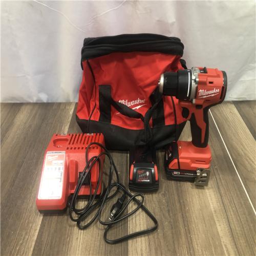 AS-IS Milwaukee 18V Lithium-Ion Brushless Cordless 1/2 in. Compact Drill/Driver Kit