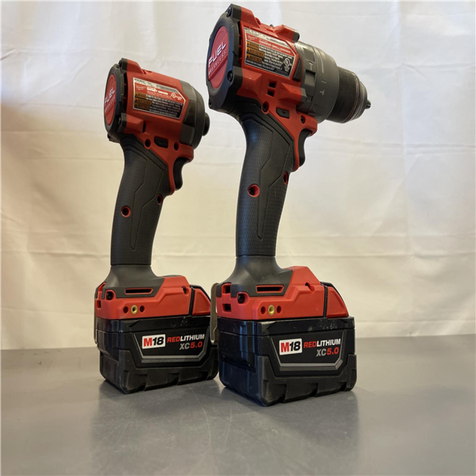 AS-IS - MILWAUKEE FUEL 18V Lithium-Ion Brushless Cordless Hammer Drill and Impact Driver Combo Kit