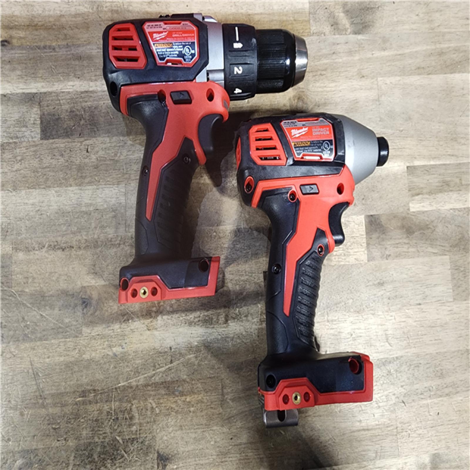HOUSTON LOCATION - AS-IS Milwaukee 18V Cordless Brushed 2 Tool Drill/Driver and Impact Driver Kit