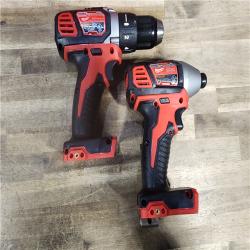 HOUSTON LOCATION - AS-IS Milwaukee 18V Cordless Brushed 2 Tool Drill/Driver and Impact Driver Kit