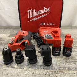 AS-IS Milwaukee FUEL 12V Lithium-Ion Brushless Cordless 4-in-1 Installation 3/8 in. Drill Driver Kit