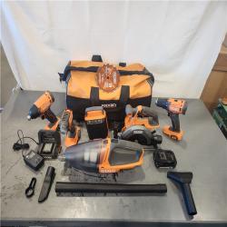 AS-IS- 18V Cordless 6-Tool Combo Kit with 2.0 Ah Battery  Charger  and Tool Bag