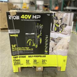 DALLAS LOCATION - RYOBI 40V HP Brushless Whisper Series 24 2-Stage Cordless Electric Self-Propelled Snow Blower