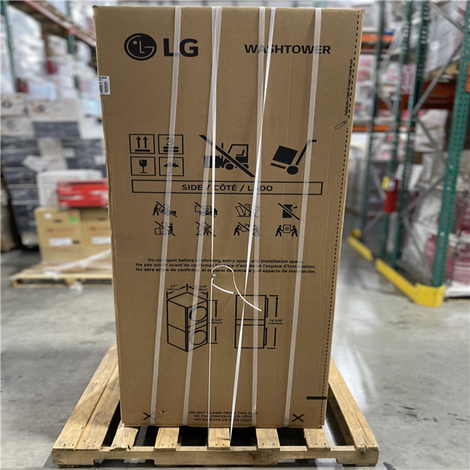 DALLAS LOCATION - LG WashTower Stacked SMART Laundry Center 4.5 Cu.Ft. Front Load Washer & 7.4 Cu.Ft. Electric Dryer in White