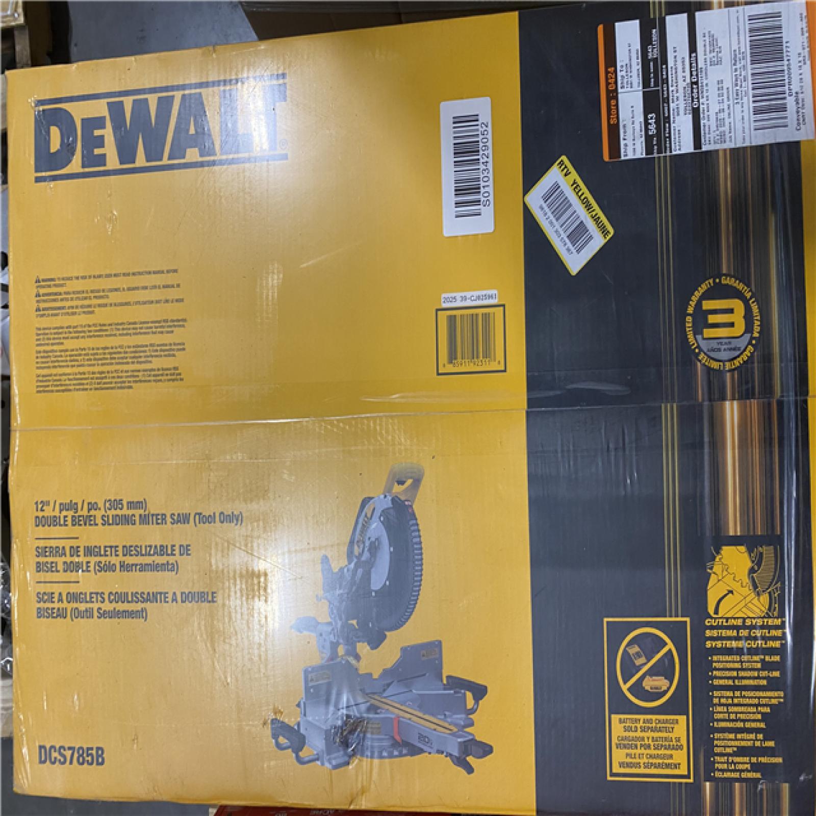 NEW- DEWALT 20-Volt MAX XR 12 in. Cordless Double Bevel Miter Saw (Tool-only)