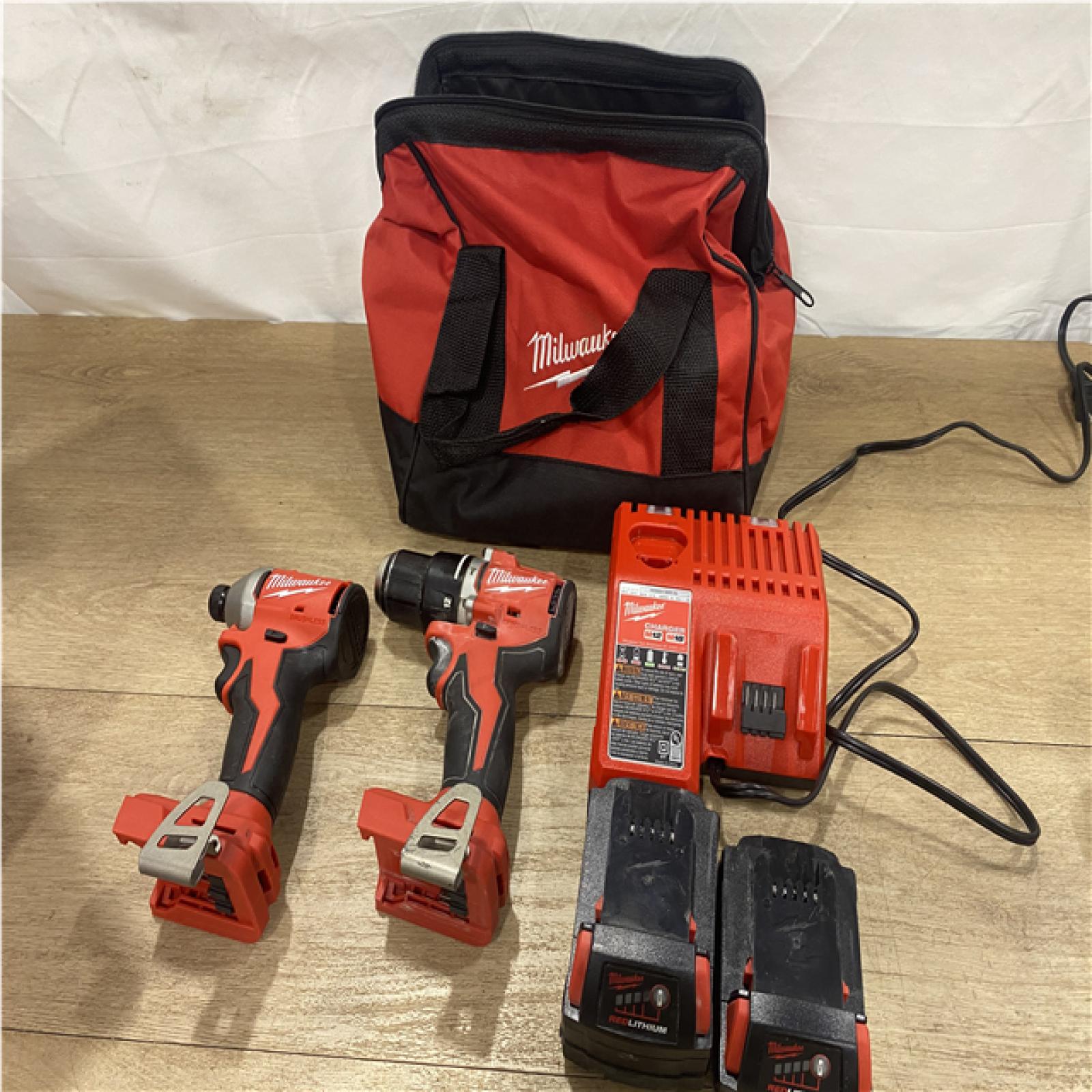 AS-IS Milwaukee 18-Volt Lithium-Ion Brushless Cordless Compact Hammer Drill/Impact Combo Kit
