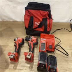 AS-IS Milwaukee 18-Volt Lithium-Ion Brushless Cordless Compact Hammer Drill/Impact Combo Kit