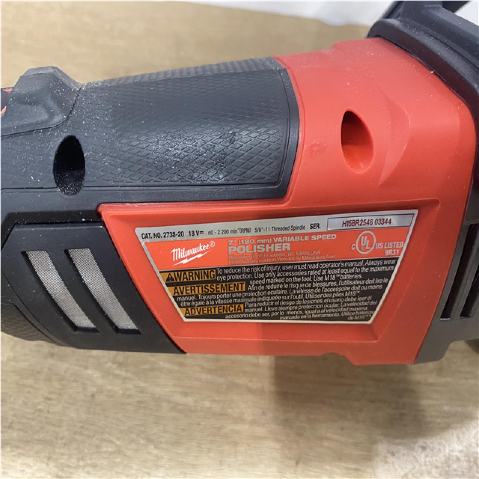 AS-IS Milwaukee FUEL 18V Lithium-Ion Brushless Cordless 7 in. Variable Speed Polisher (Tool-Only)