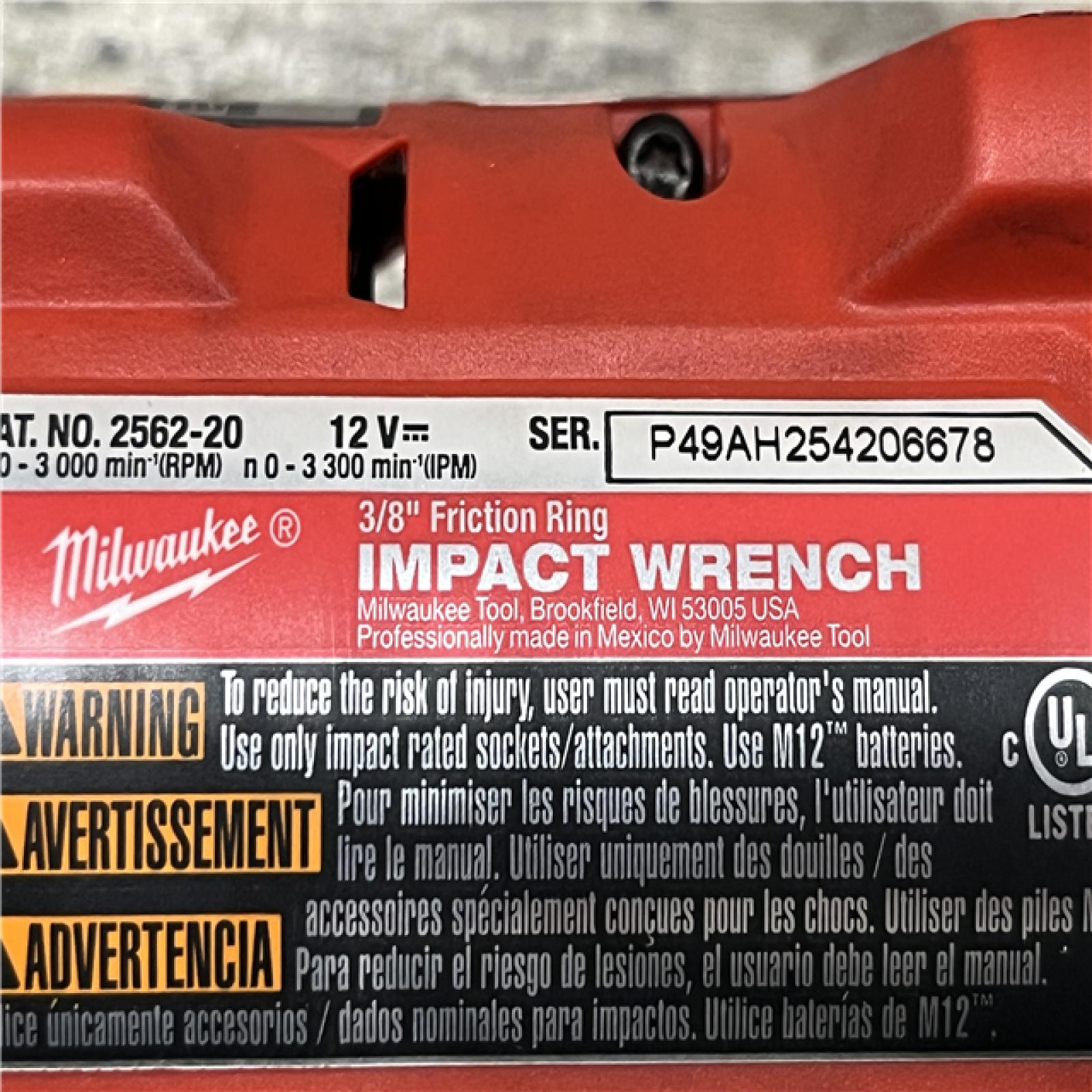 AS-IS Milwaukee FUEL 12V Li-Ion Brushless Cordless Stubby 3/8 in. Impact Wrench Kit