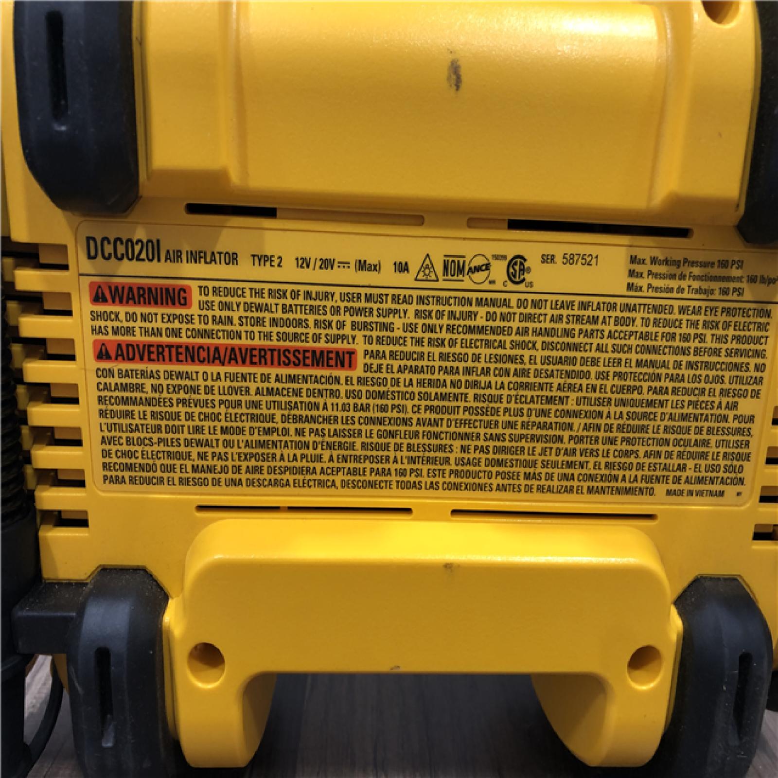 AS-IS DEWALT 20V MAX Cordless Electric Portable Inflator (Tool Only)