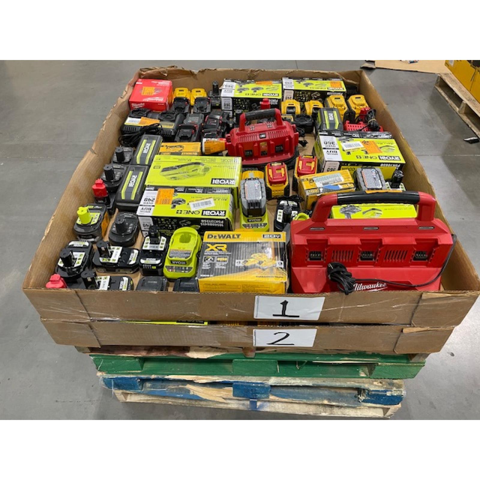 DALLAS LOCATION - AS-IS BATTERY AND CHARGERS PALLET