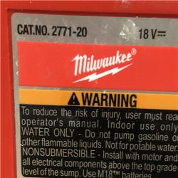 AS-IS Milwaukee 18-Volt 1/4 HP Lithium-Ion Cordless Transfer Pump (Tool Only)